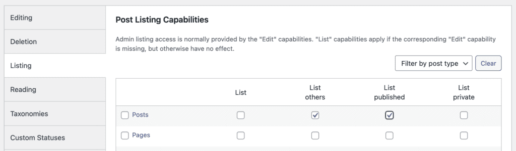 Lists Posts