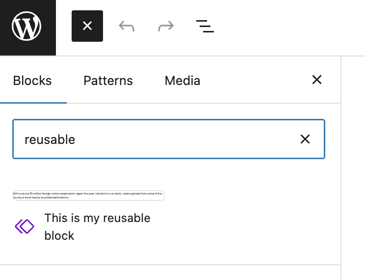 Reusable block