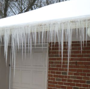 Mother Nature graced our home with crystal icicles.
