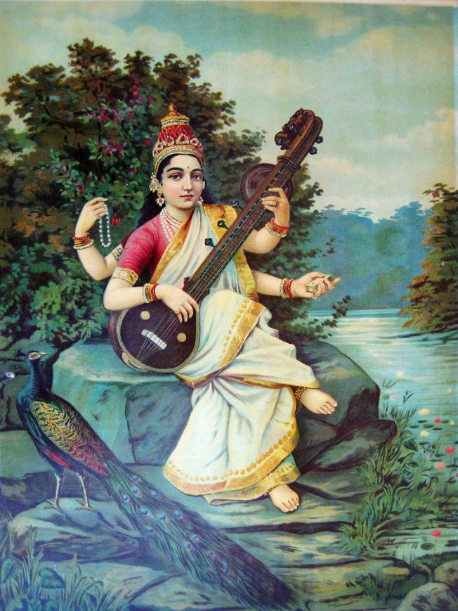 Saraswati_by_Raja_Ravi_Varma