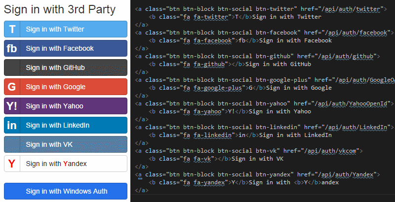 MVC OAuth with HTML