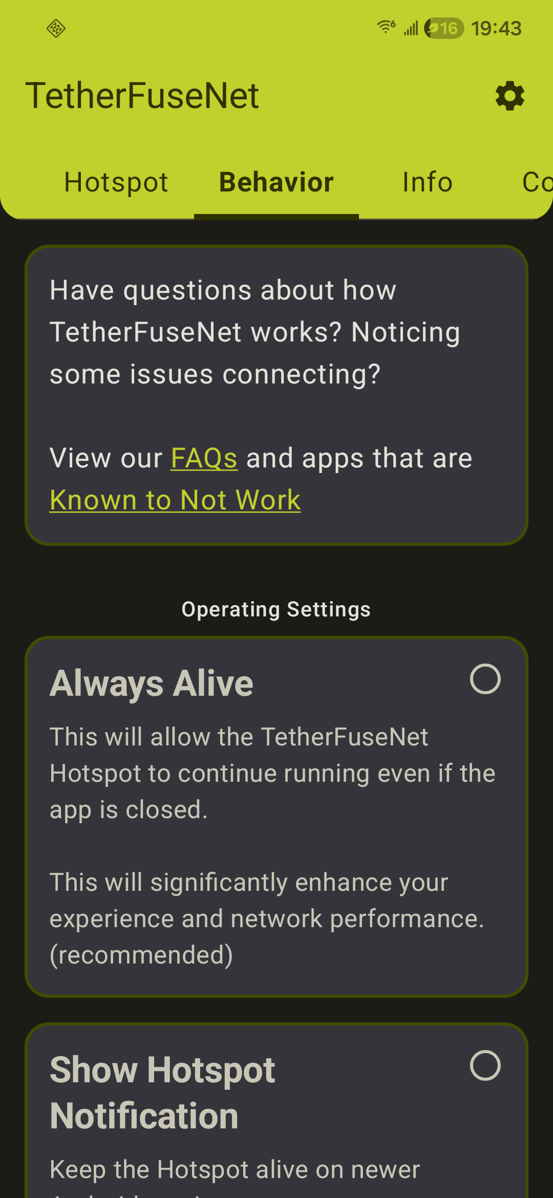 Dark Mode: Operating Settings