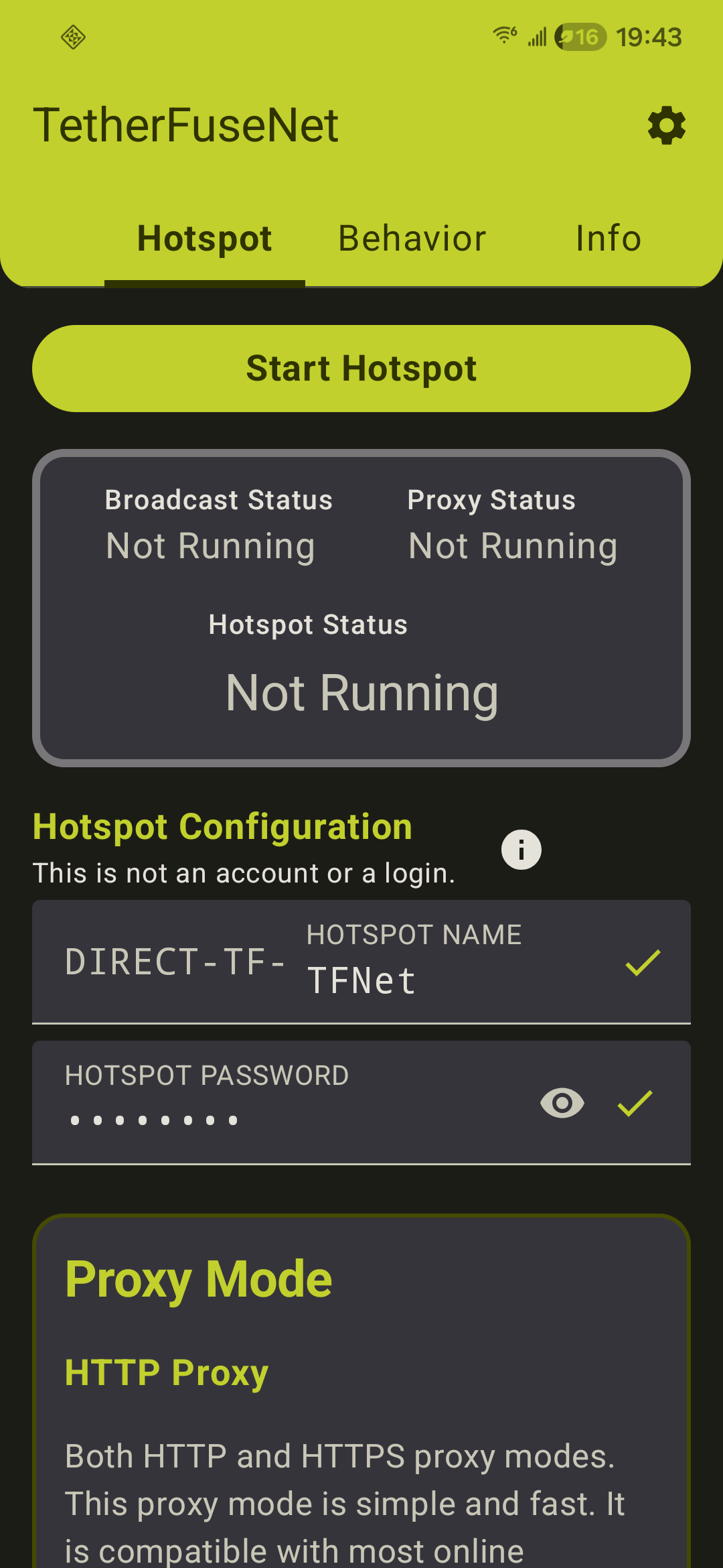 Dark Mode: Hotspot Status