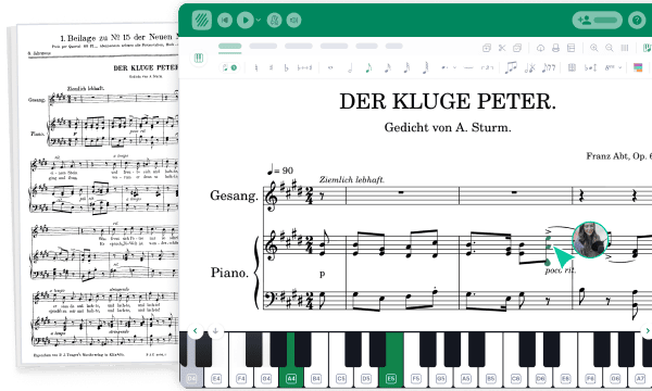 I-edit ang inimport na PDF sheet music sa Flat for Education