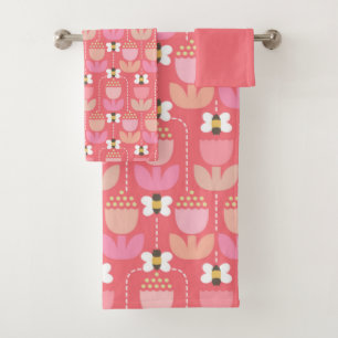 Bees & Tulips Bath Towel Set