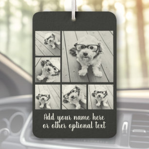 Create a Custom Photo Collage with 6 Photos black Air Freshener