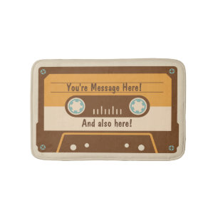Custom Message Cassette Tape Bath Mat