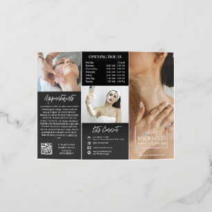 Elegant Black Large Cover Photo Beauty Spa Brochure