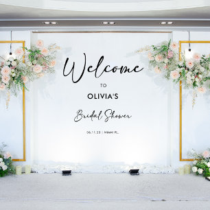 Elegant Modern Script Bridal Shower Backdrop