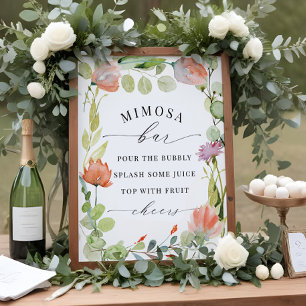 Flower Garden "Mimosa Bar" Bridal Shower Sign