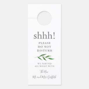 Lush Leaves Elegant Wedding Welcome/Do Not Disturb Door Hanger