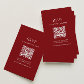 Minimalist Deep Red Wedding RSVP QR Code Enclosure Card
