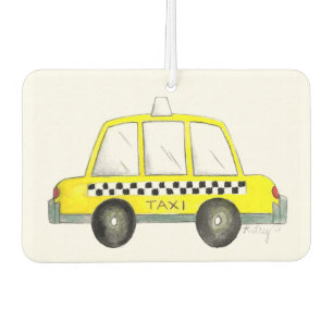 New York City NYC Yellow Taxi Checkered Cab Car Car Air Freshener
