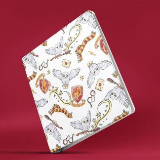Watercolor GRYFFINDOR™ Hedwig Pattern 3 Ring Binder