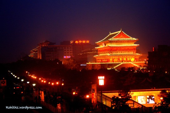 View of the Drum tower from the Bell tower.