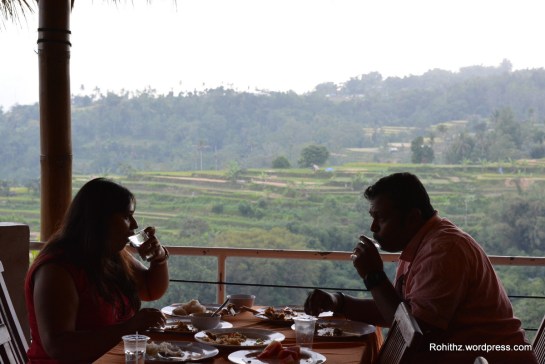 Having Lunch while seeing the natural beauty of pacung rice terraces, a valley and mountains, a way to really gain a feeling of being escape from the pressures of everyday life and relax...