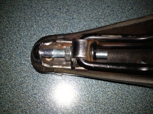Underside of saddle with new bolt installed