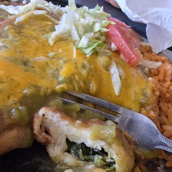 Tia Sophia's - 2 Chile Rellenos, rice and beans - Santa Fe, NM