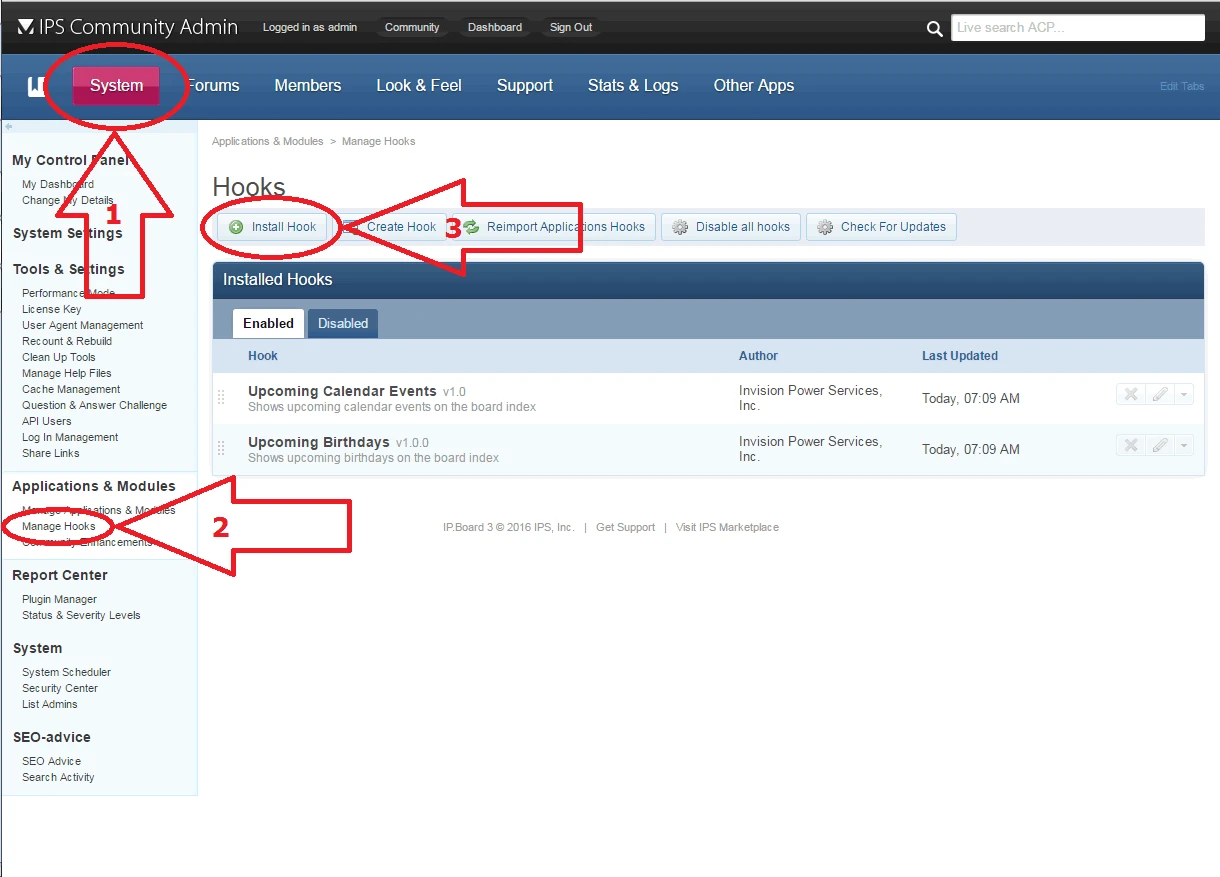 IP.Board manage hooks IP.Board manage hooks