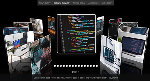 3D Javascript Media Galleries