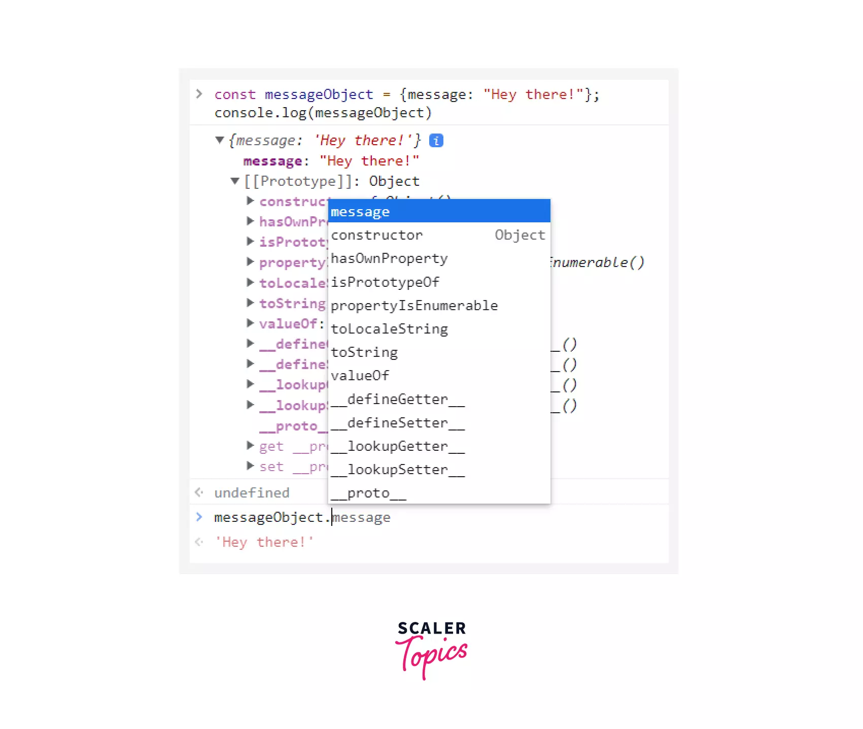 Prototype with message object