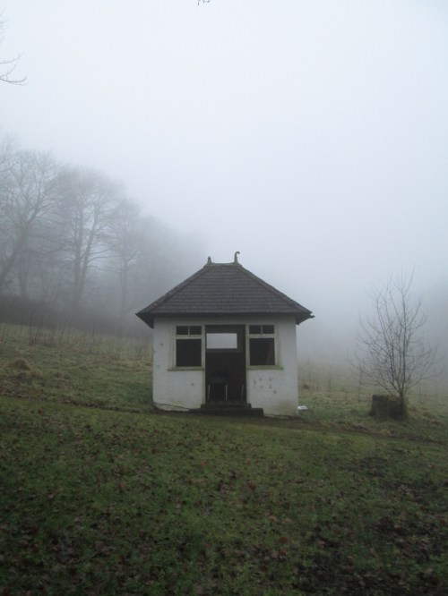 we found this little...house? It is used for wedding ceremonies in warmer weather. Here it stared at us mournful, open mouthed