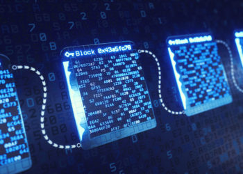 An abstract digital structure showing the concept of blockchain technology