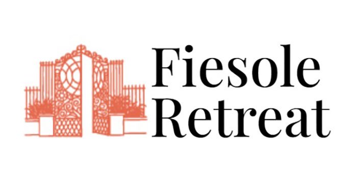 Fiesole Retreat logo, showing a pair of opening gates
