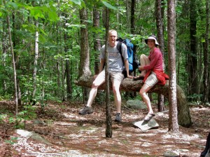 My husband and I, backpacking in the Birkhead Moutnains Wilderness (NC) in 2009.