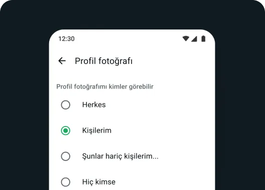 whatsapp uygulamasında profil fotoğrafı gizliliği ayarlarının ekran görüntüsü