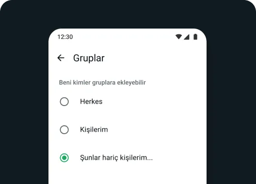 whatsapp'ta, gruplardaki bilgileri nasıl düzenleyeceğinizi ve üyeleri nasıl ekleyeceğinizi veya çıkaracağınızı gösteren grup ayarları özelliğinin ekran görüntüsü