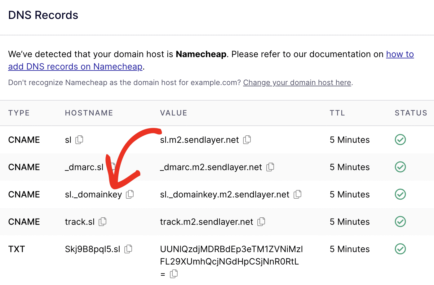 DKIM Record in SendLayer DKIM record in SendLayer