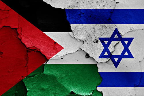 israel palestine flags