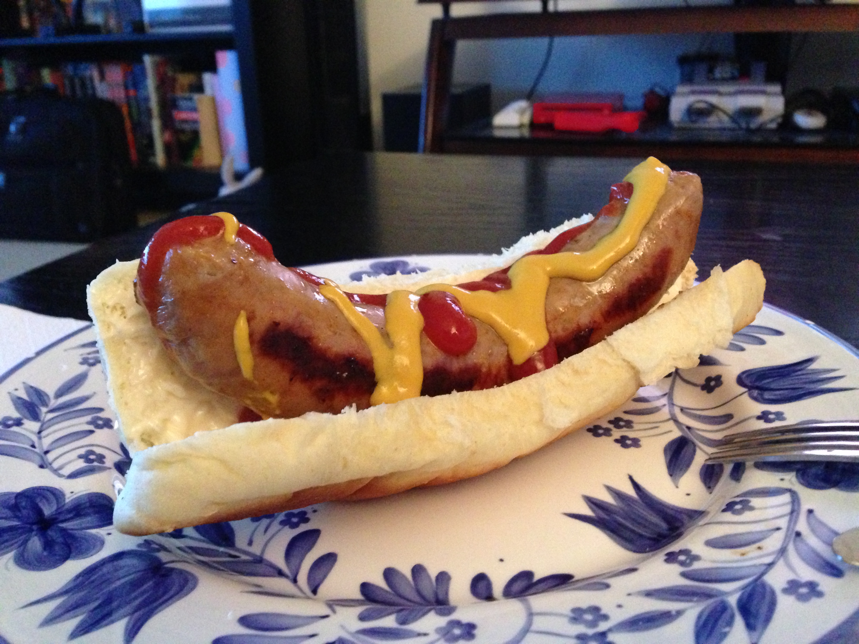 Jumbo honey garlic sausage dogs.