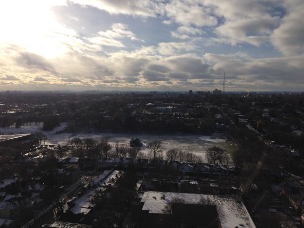 view of snow from above