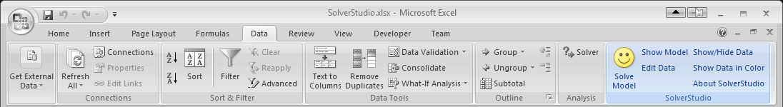 An integrated environment for optimisation using modelling languages within Excel