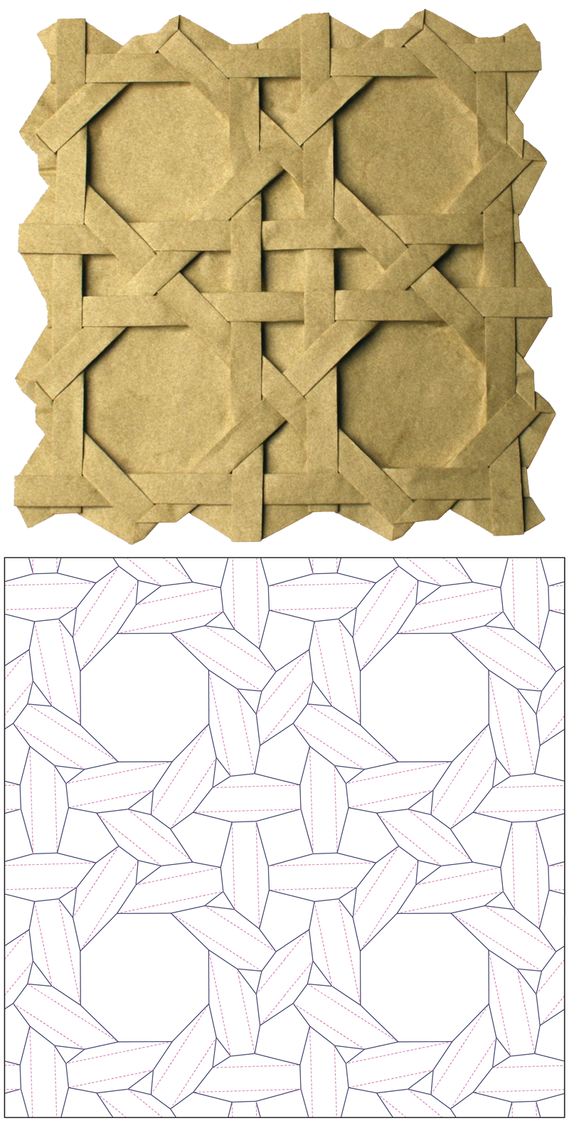 “Open Rattan Weave, Opus 663” and it's crease pattern