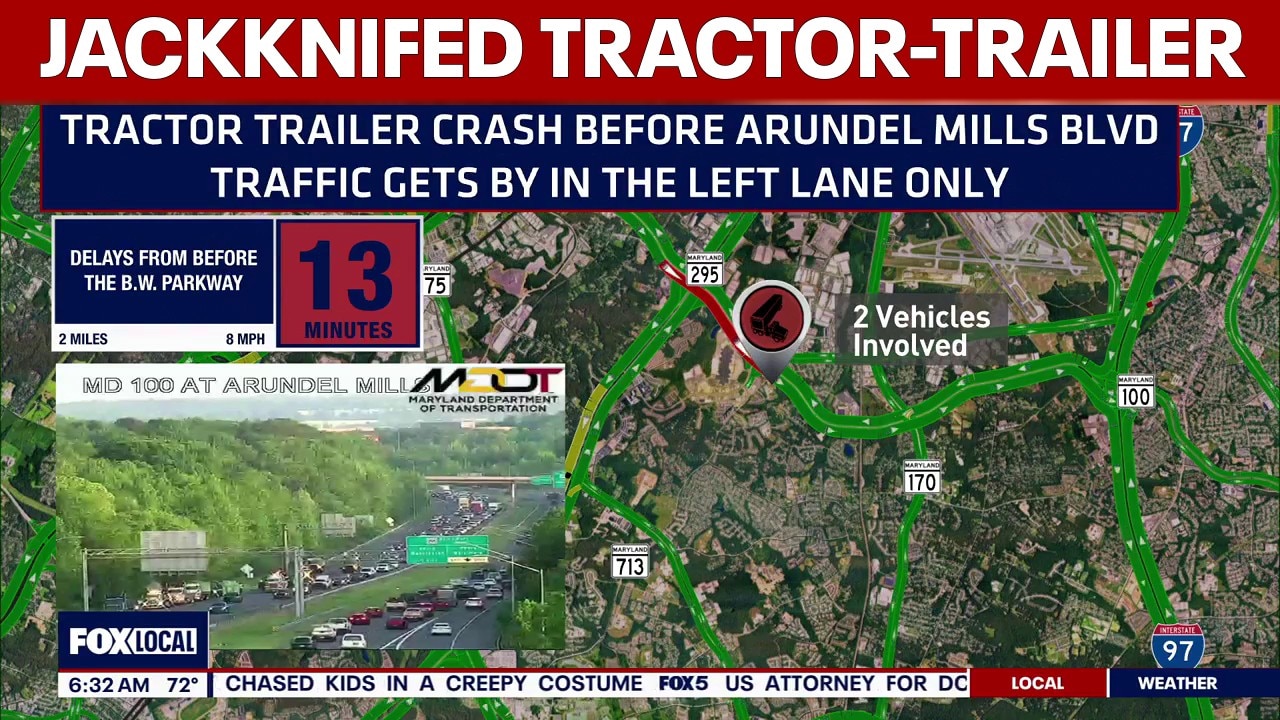 Jackknifed tractor‑trailer crash slows traffic in Hanover