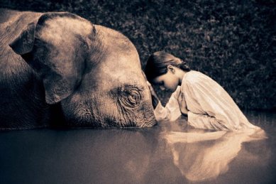 girl with elephant