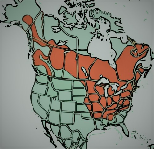 Groundhog or Woodchuck (Marmota Monax) Range shown in orange. Adapted from Image courtesy -Anreyostr-CCx2-5_3-0.jpg