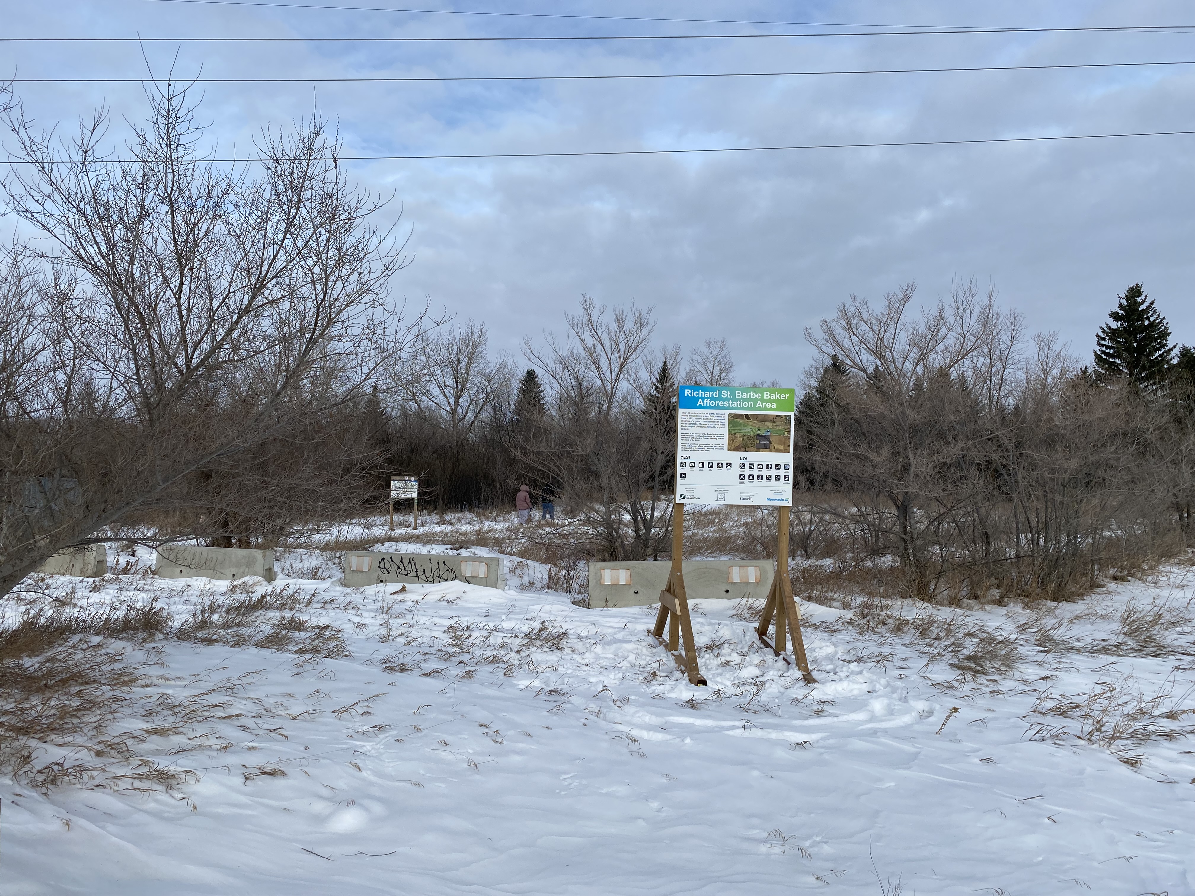 Richard St. Barbe Baker Afforestation Areas Sign East Side. Saskatoon, SK
