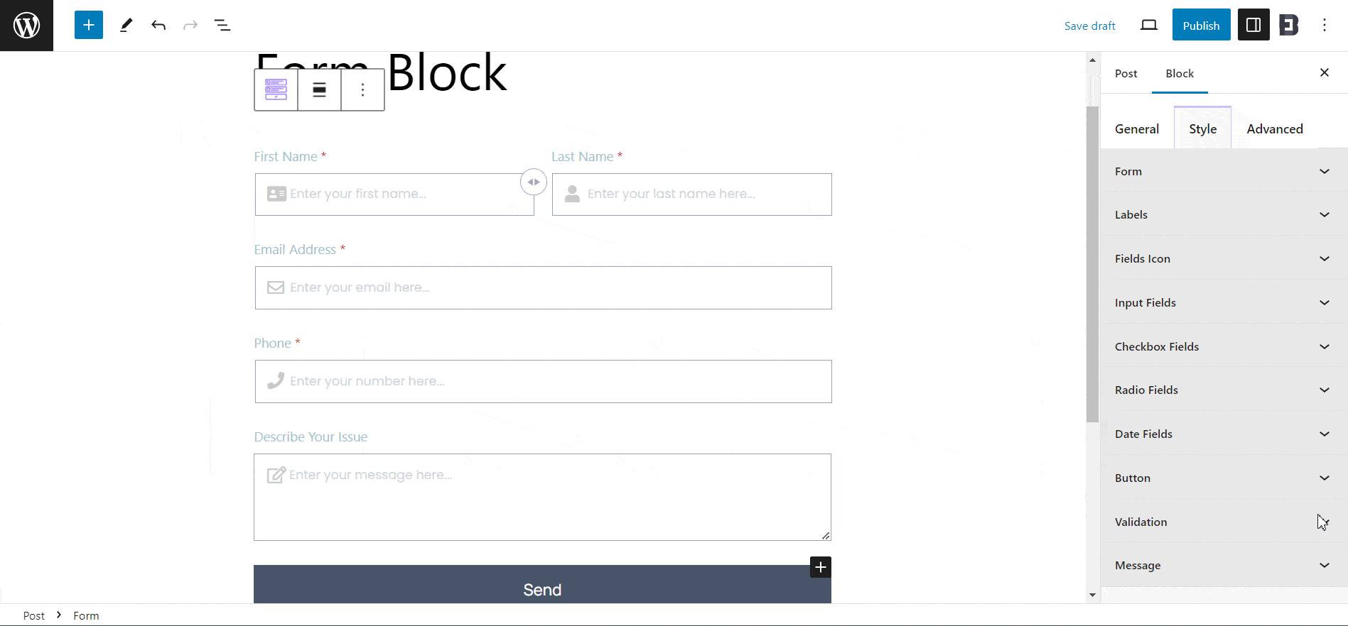 EB Form Block 9 Form Block