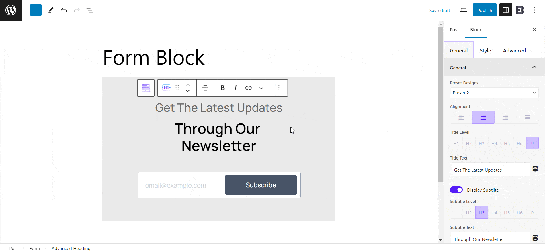 EB Form Block 11 Form Block