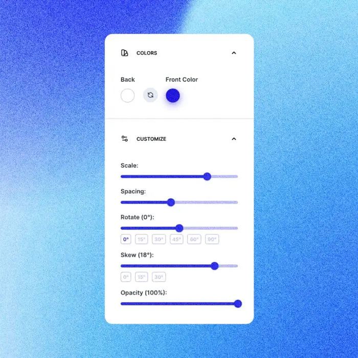 Customize Spacing, Scale and Rotation