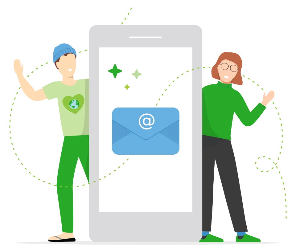 llustration of people holding a funnel with shapes going in