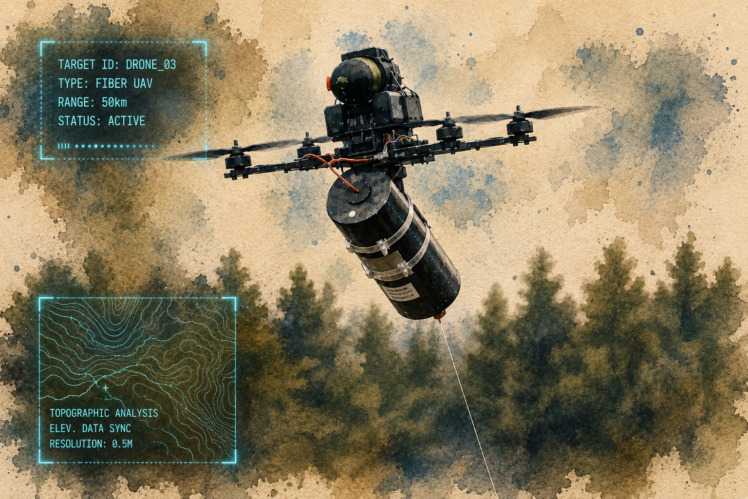 Fiber-optic FPV drone target acquired by Edda's acoustic and visual detection stack