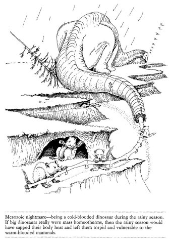 Snoozing brontosaur by Bakker