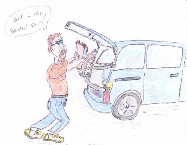 Sgt Stubbs in the van