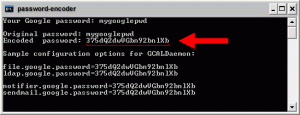 GCALDaemon-Password Encoder feature encodes the password