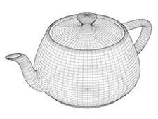 Wireframe model of a teapot